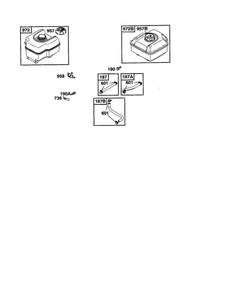 Fuel Tank Diagram and Parts List for 0105-0109-0110 Briggs and Stratton Engine